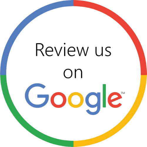 A google logo that says review us on google