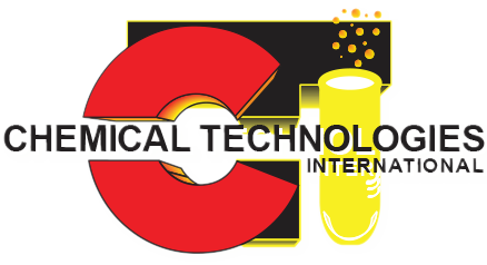 A logo for chemical technologies international with a yellow test tube