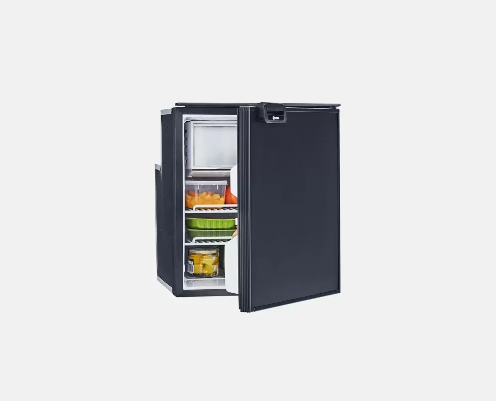 Small, Dark Grey Compact Refrigerator With Its Door Half-open — Outback Auto NT in Berrimah, NT