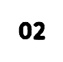 The number 02 is written in black on a white background.