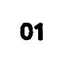 The number 01 is written in black on a white background.