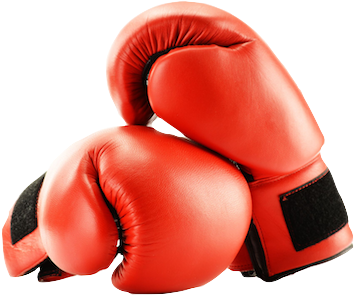 A pair of red boxing gloves on a white background