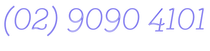 The numbers (02) 9090 4101 are written in blue on a white background