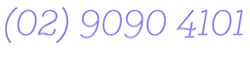 The numbers (02) 9090 4101 are written in blue on a white background