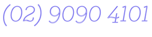 The numbers (02) 9090 4101 are written in blue on a white background