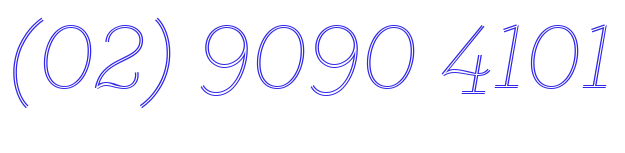The numbers (02) 9090 4101 are written in blue on a white background