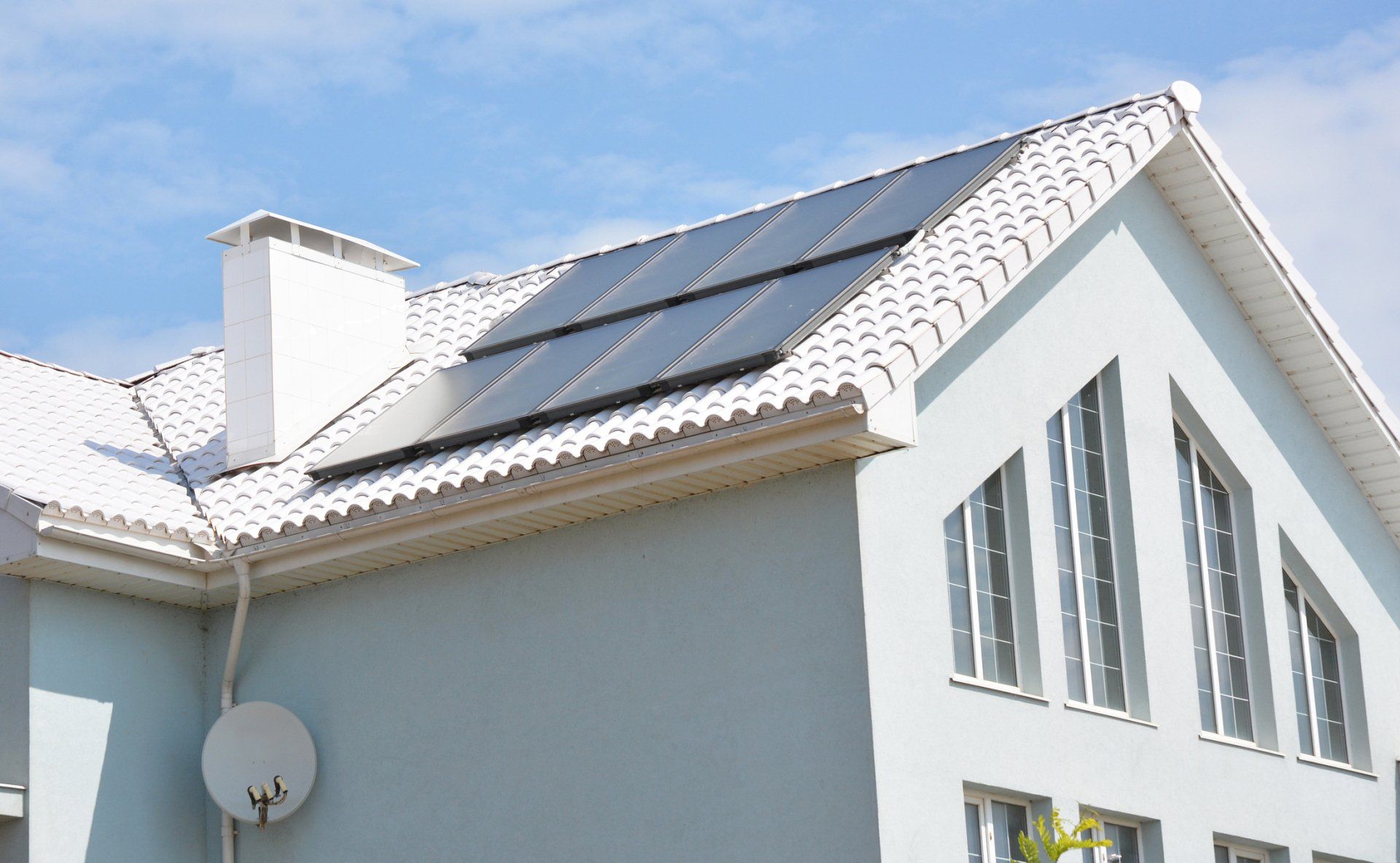 White House with Gutter — Marina, CA — Ross Roofing & Solar