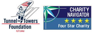 Tunnel to Towers Foundation logo alongside a Charity Navigator Four Star Charity badge.