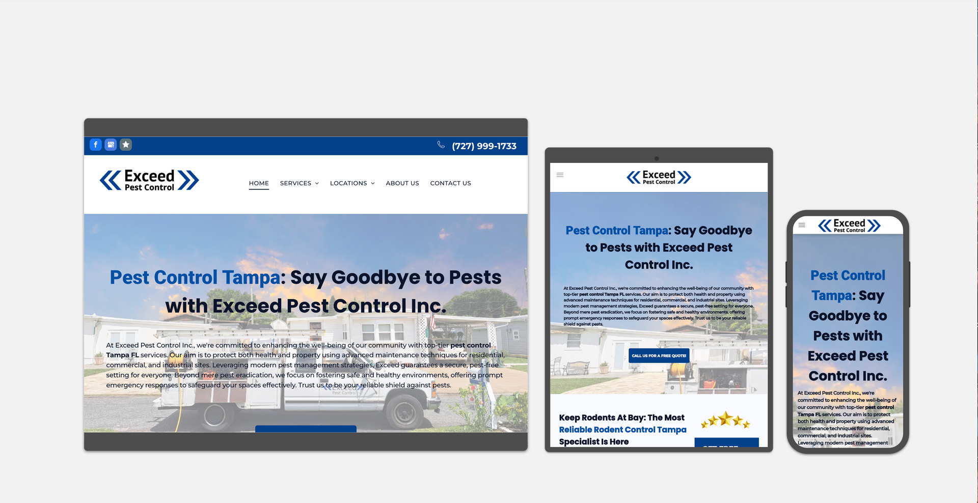 pest control website with responsive design