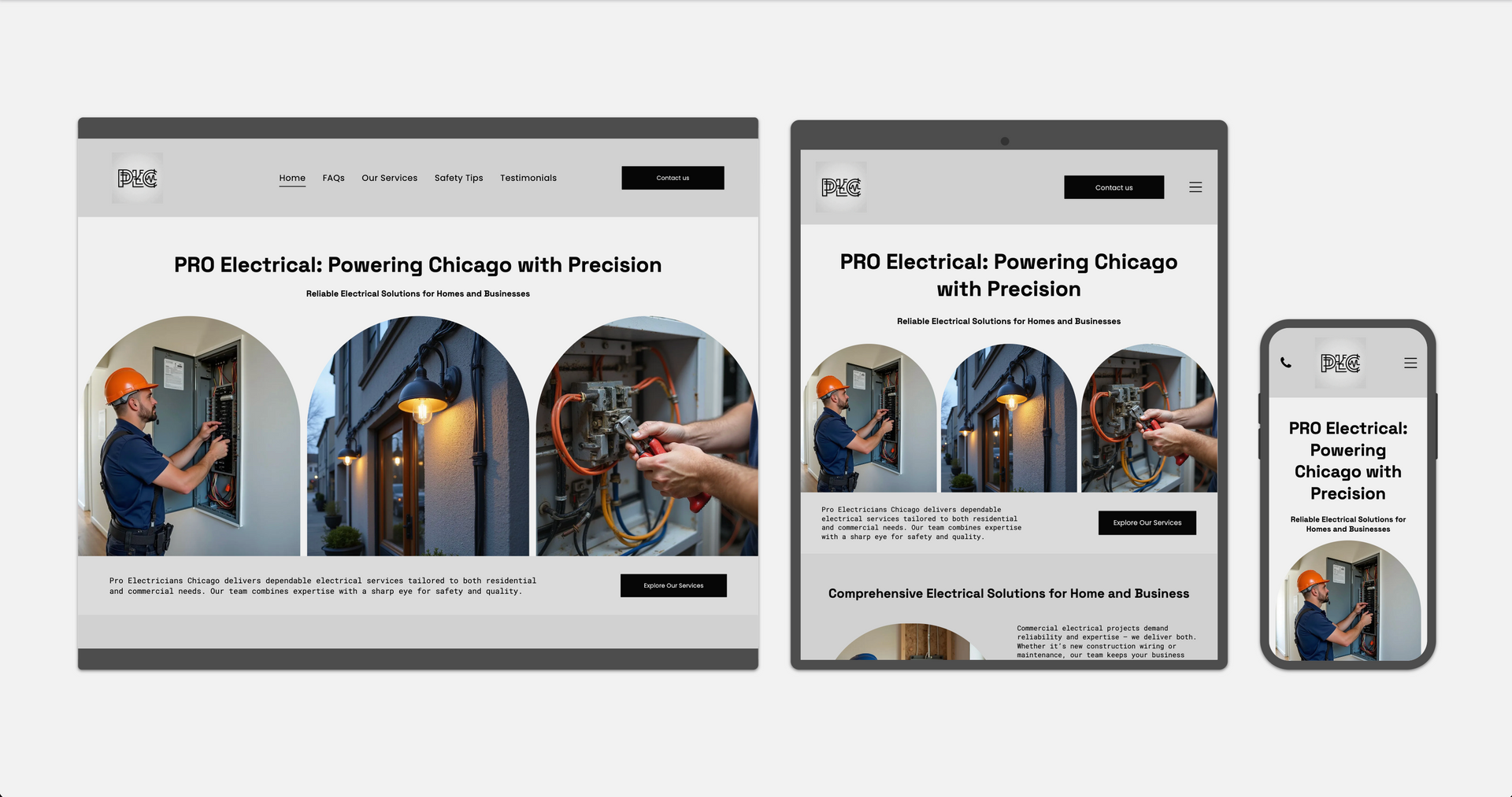 contractor website with responsive design