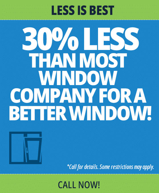 Advertisement: Blue and green ad promoting windows. Text: 