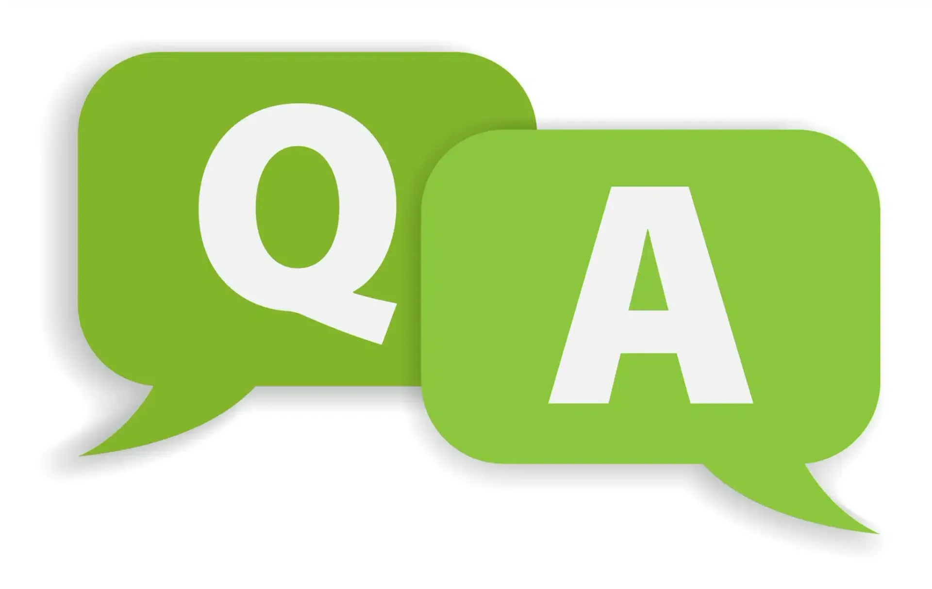 Green speech bubbles with white 