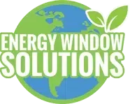 Logo for Energy Window Solutions: green text on a blue and green globe with two green leaves.