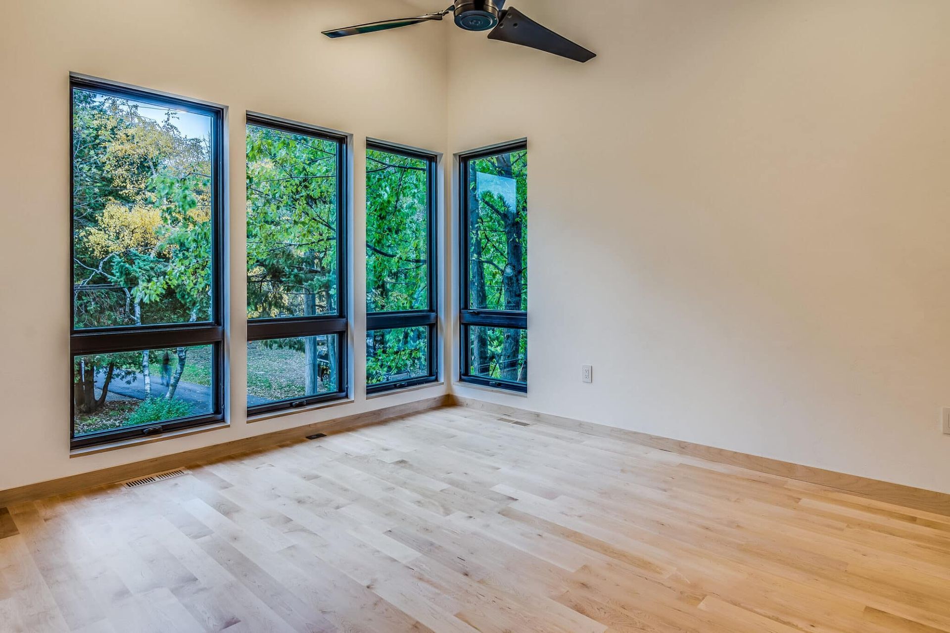 Empty room with low-e glass windows.