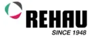REHAU logo with a graphic, black text, and 