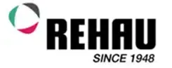 REHAU logo with a graphic, black text, and 