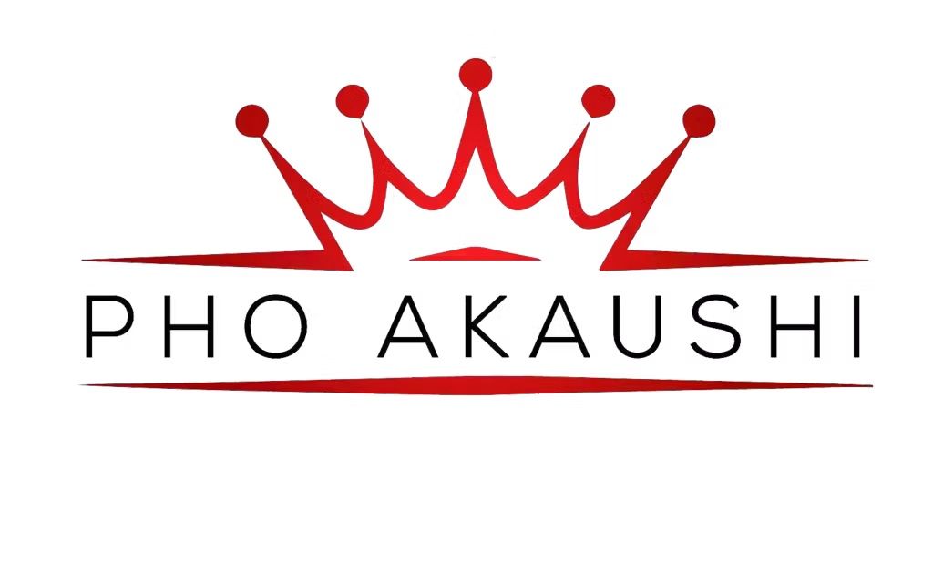 The logo for pho akaushi has a crown on it.