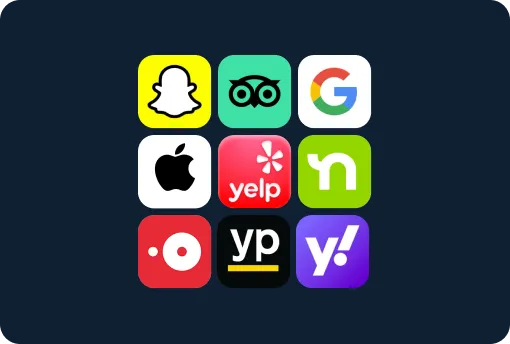 A bunch of app icons on a blue background