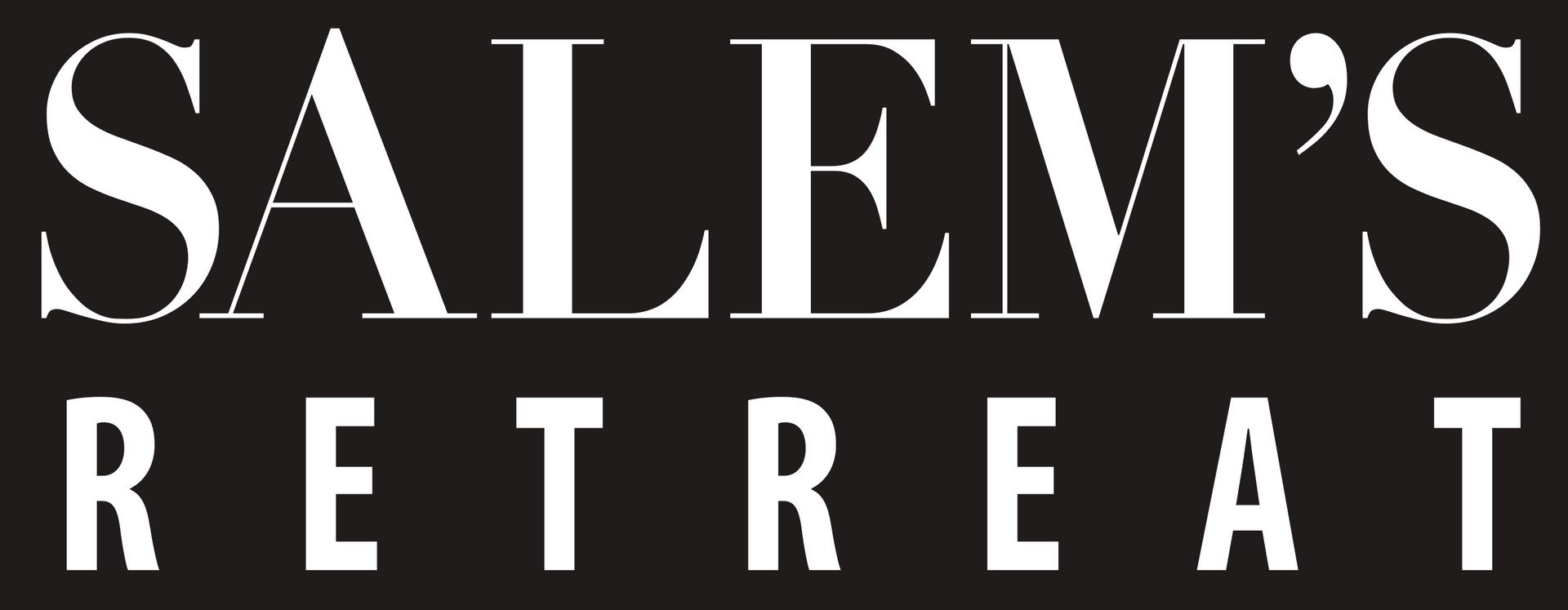 A black and white logo for salem 's retreat