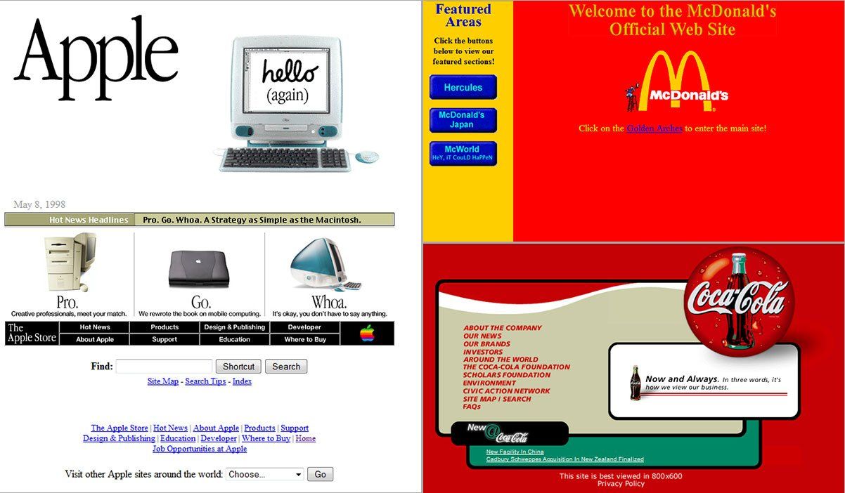 websites from the 1990s with big buttons