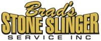 The logo for brad 's stone slinger service inc.