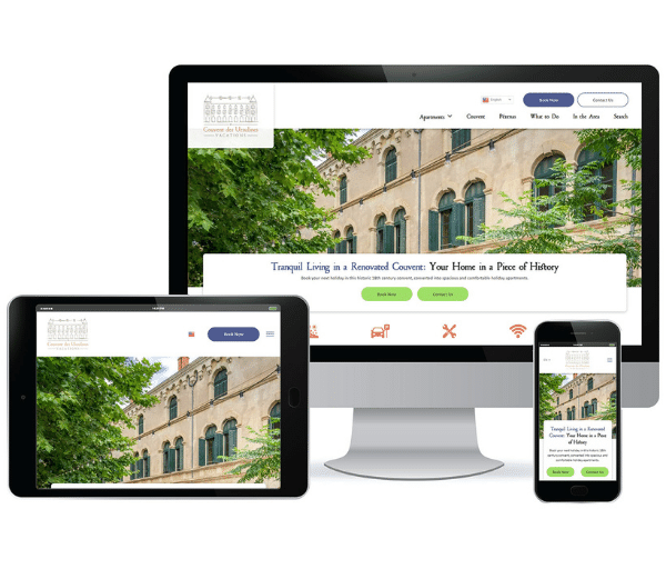 Couvent des Ursulines website on 3 devices