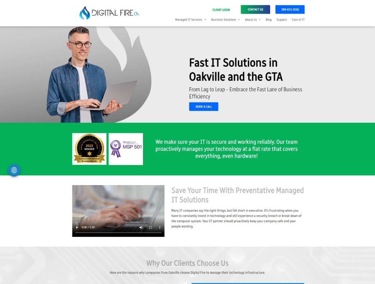 Duda mobile website builder for Digital Fire