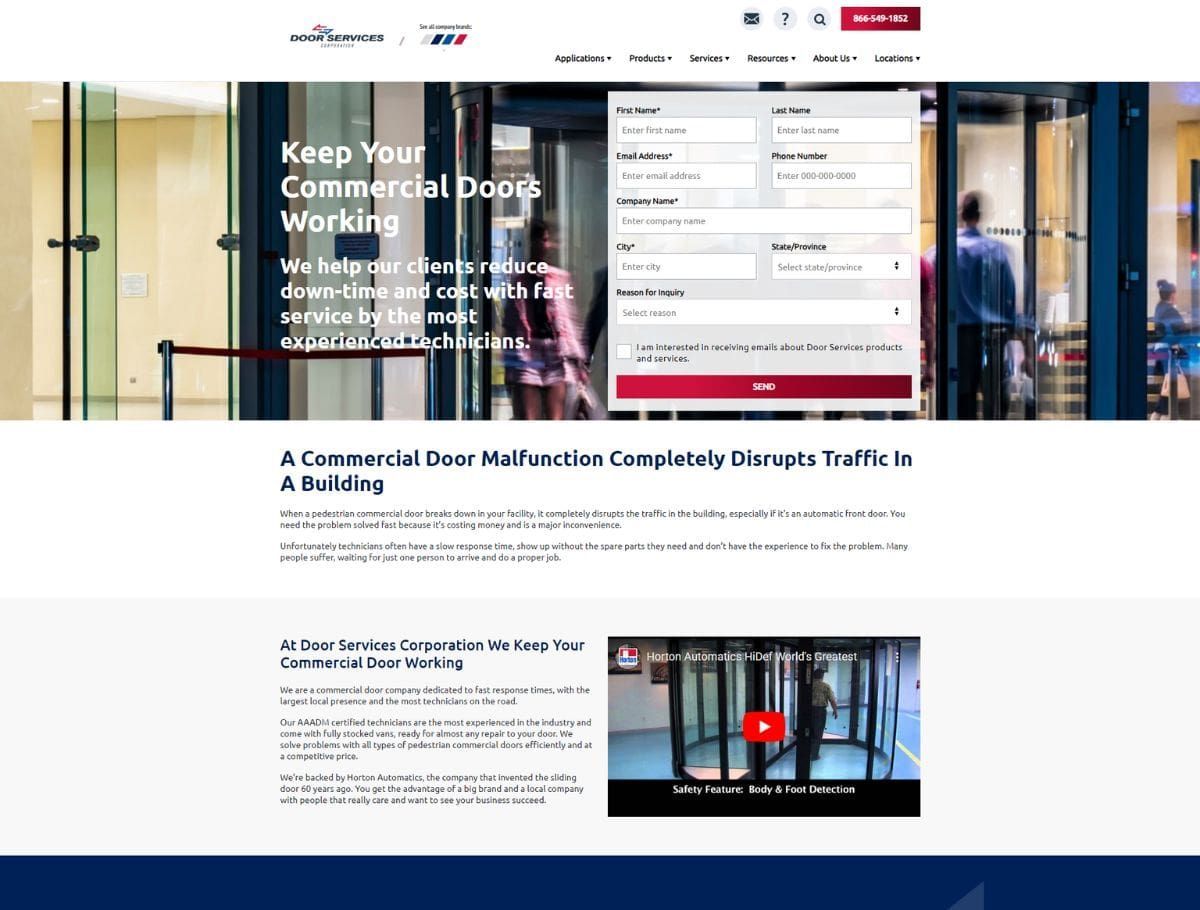 Door Services Corporation built in Kentico