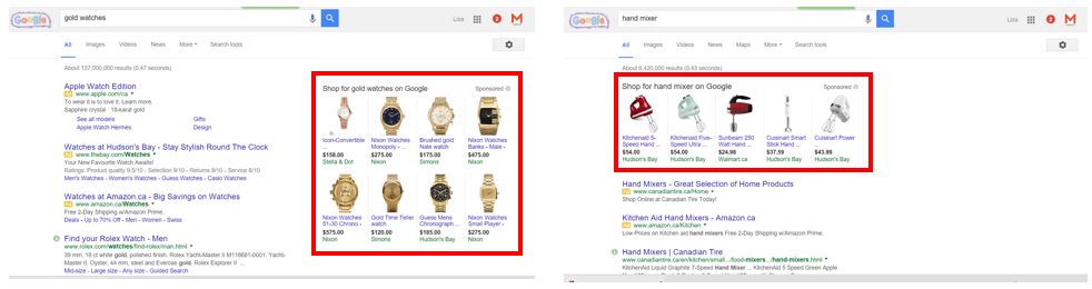 Product listing ads