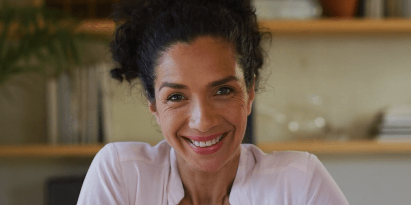 a lady smiling
