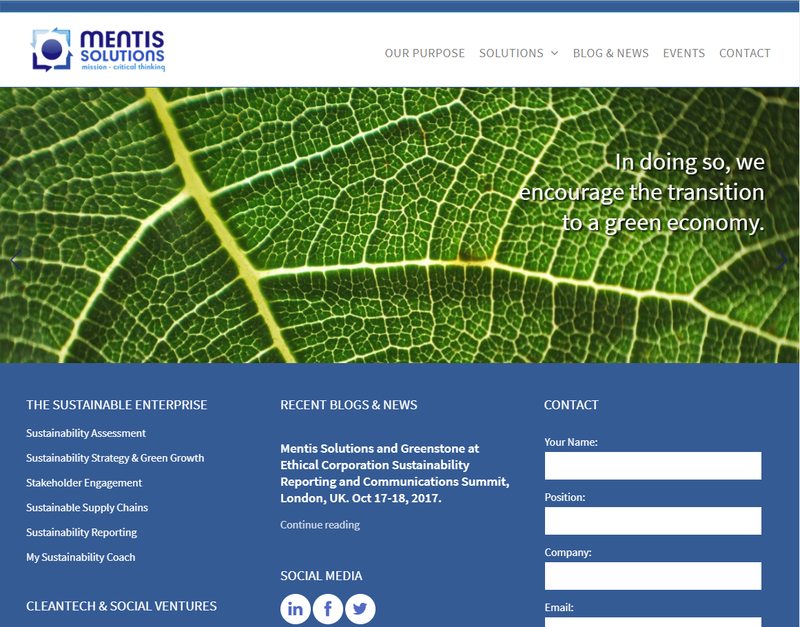 Duda mobile website builder for Mentis Solutions