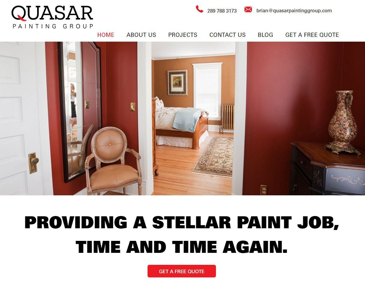 Duda mobile website builder for Quasar Painting Group