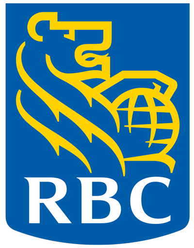 A blue and yellow logo for the rbc bank