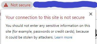 SSL Certificate: not secure