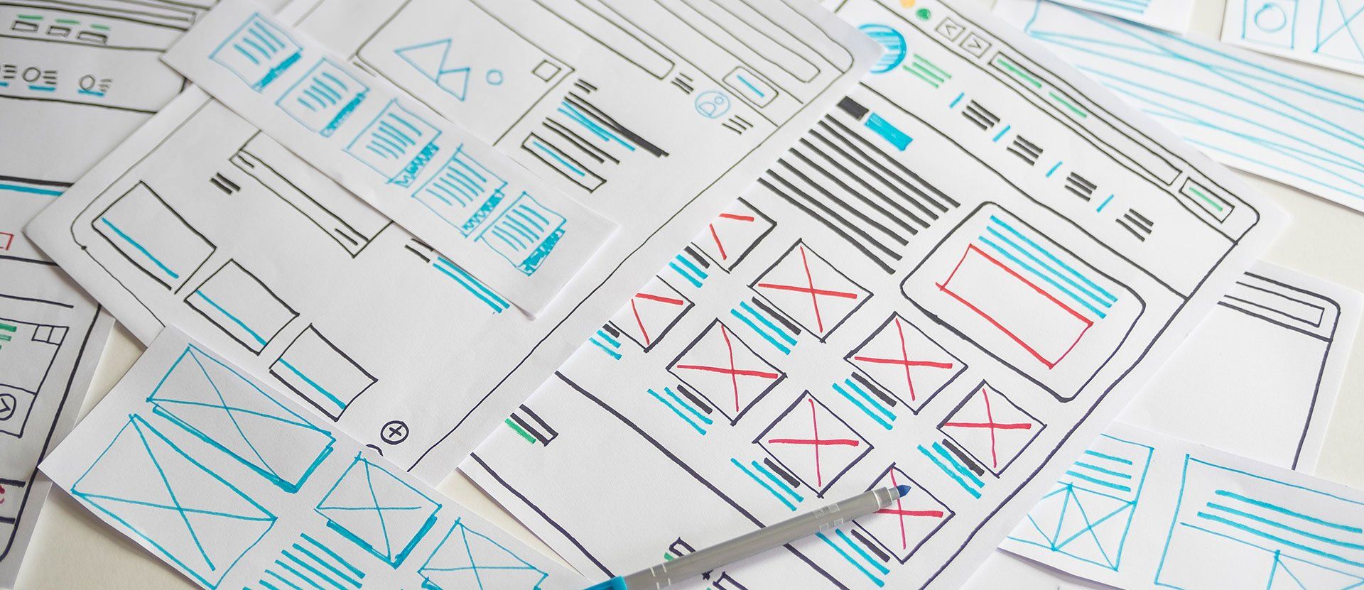 Wireframes by Mawazo Marketing to show user experience design