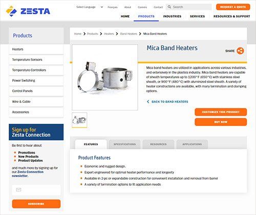 Example of dat interaction on the Zesta site by Mawazo Marketing