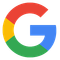 The google logo is a rainbow colored circle with the letter g in the middle.