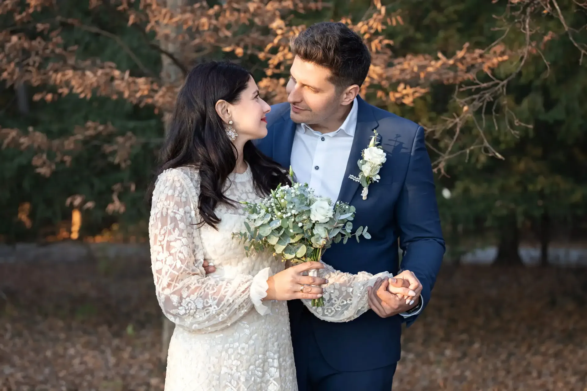 Abendspaziergang Braut und Braeutigam in Wien