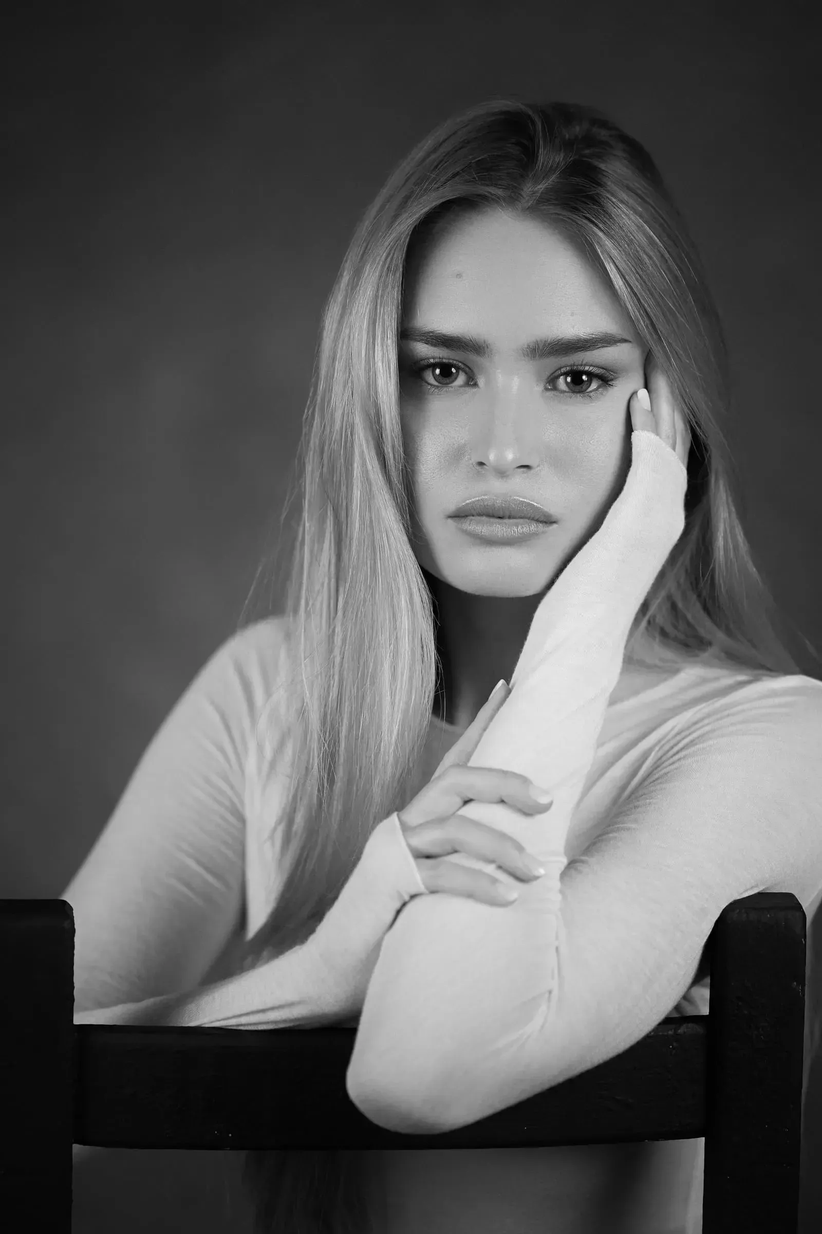 schwarz-weiss Portrait fuer Sedcard in Wien