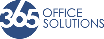 The logo for 365 office solutions is blue and white.