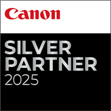 A silver partner 2024 logo on a black background