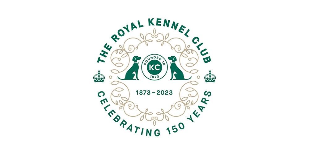 A logo for the royal kennel club celebrating 150 years