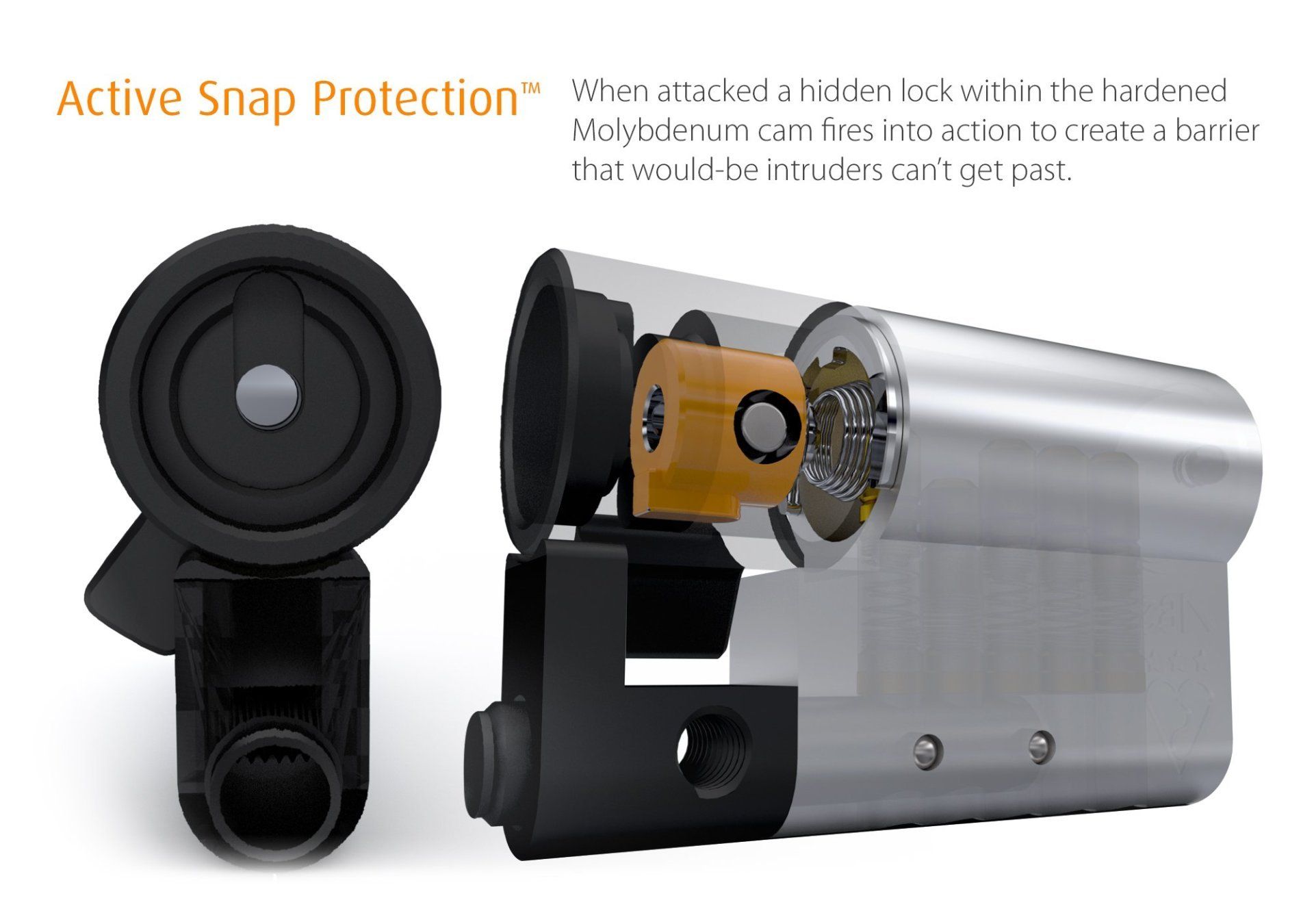 A picture of an active snap protection locking barrel