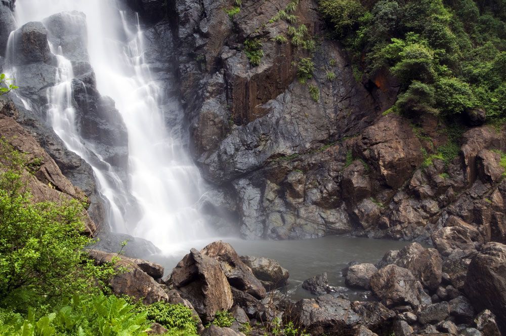 A Waterfall Is Surrounded By Rocks And Trees In The Middle Of A Forest — Brett Hall Floorsanding in Taree, NSW