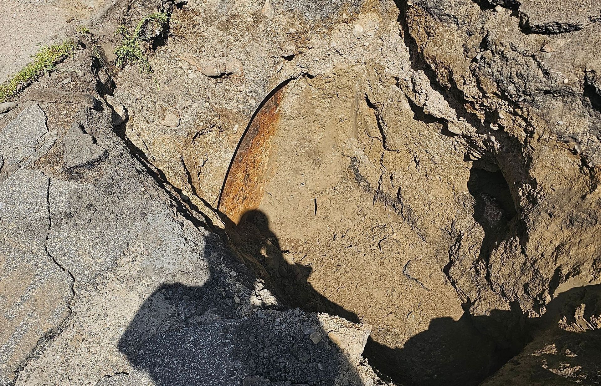 Overhead shot of contaminated soil