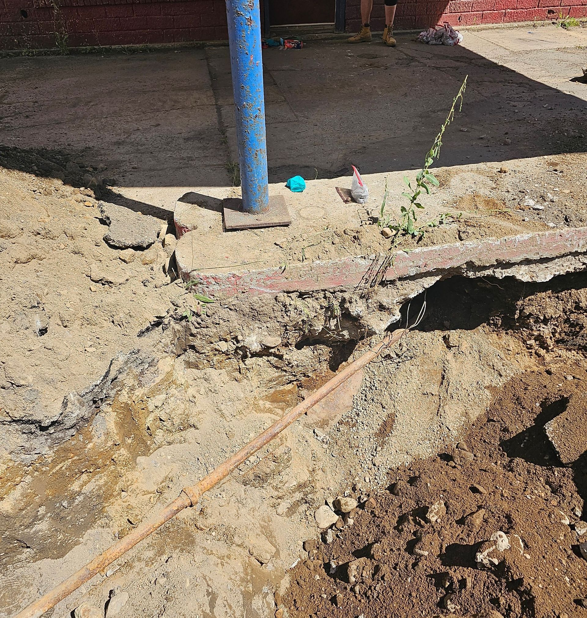 Overhead shot of contaminated soil.