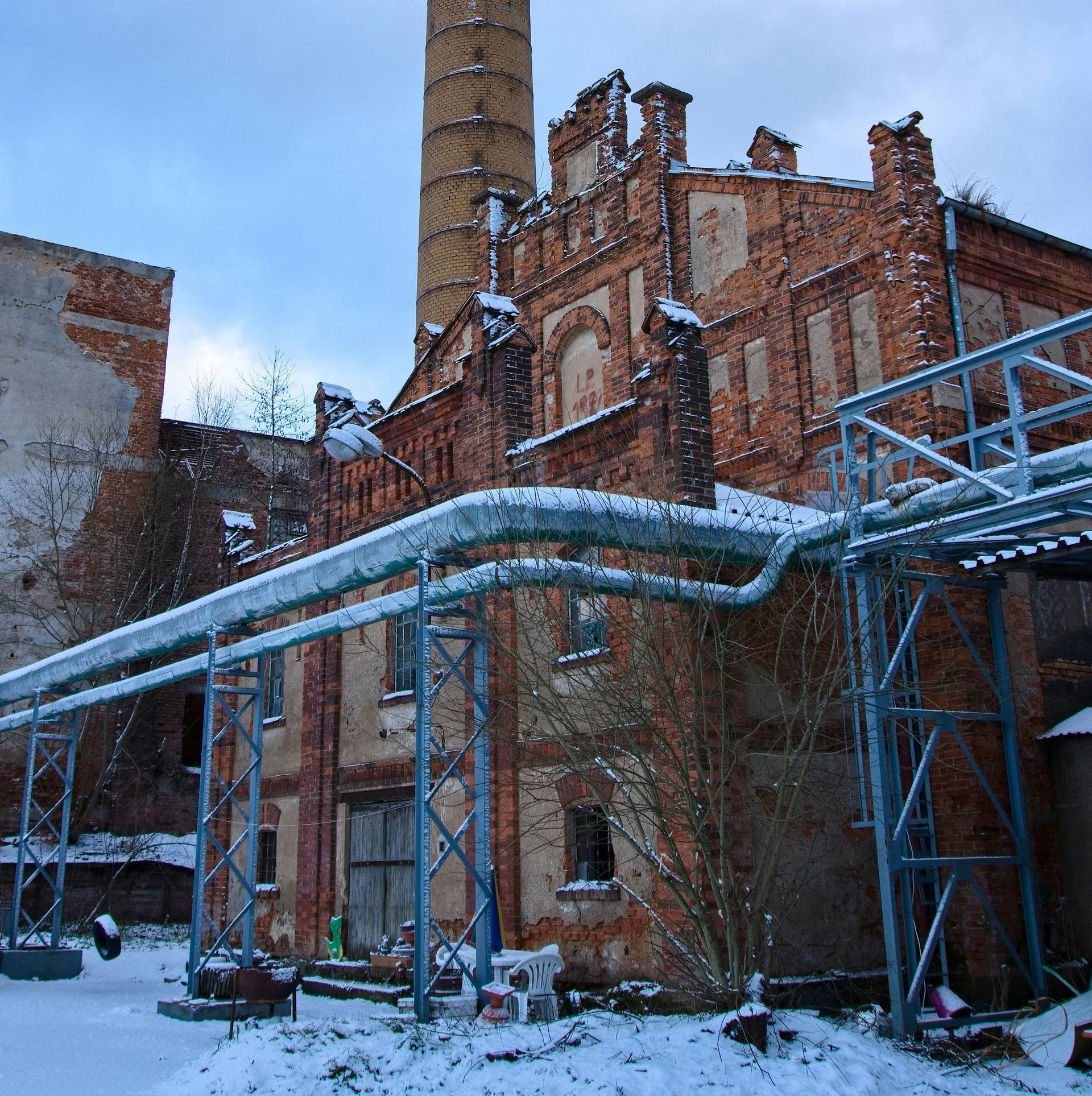 A historic brick factory building in need of remediation