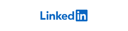 A blue linkedin logo on a white background