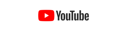 The youtube logo is red and black on a white background.
