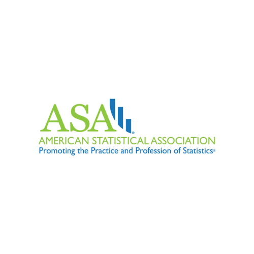 The logo for the american statistical association is promoting the practice and profession of statistics.